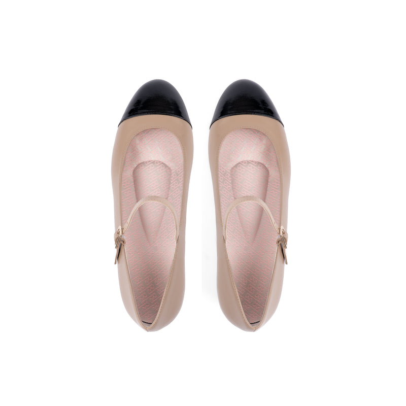 Elisa Ballerina Beige Black