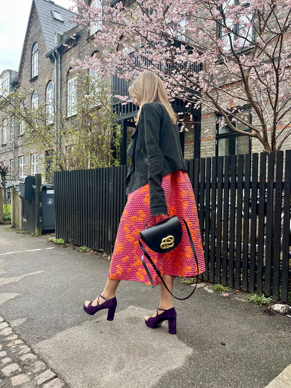 Roccamore, højhælede sandal i lilla