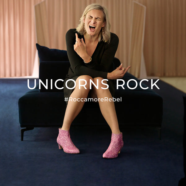 Stine Sara roccamore rebel in pink glitter boots