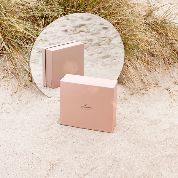 roccamore shoe boxes on beach 