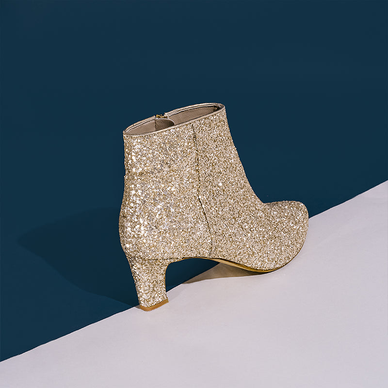 Baglæns Brød Guggenheim Museum Fiona Gold Glitter | roccamore stiletto støvletter | Gratis levering