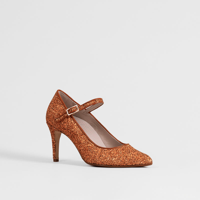 Orange glitter heels clearance