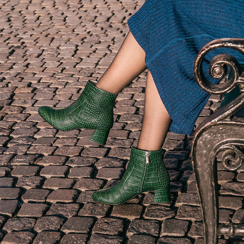 Den aktuelle Porto foretrække Penelope Green | roccamore blokhæl støvler | Gratis levering
